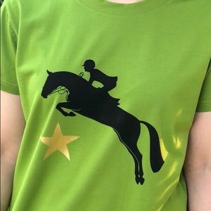 EQ-STAR Show Jumping Green Slim Fit Tshirt